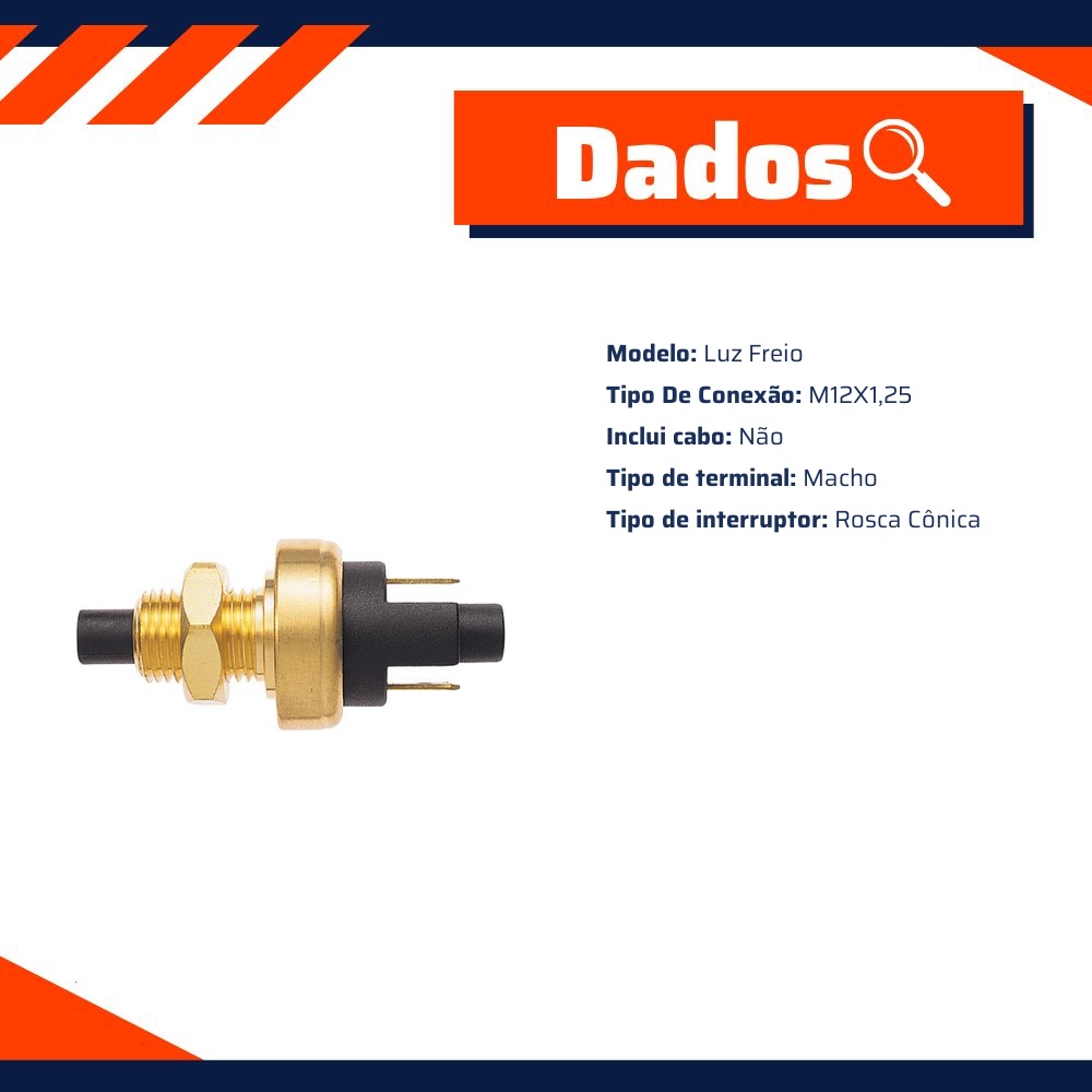 Interruptor de Luz de Freio - M12 x 1.25 - 3-RHO - 380