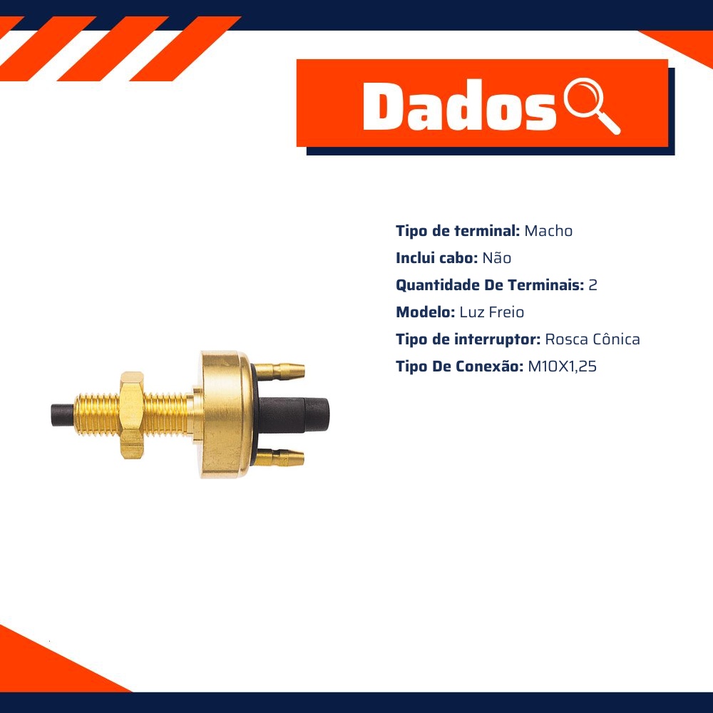 Interruptor de Luz de Freio M10 X 1.25 para KIA Besta - 3-RHO - 392