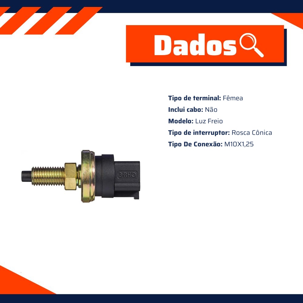 Interruptor de Luz de Freio - M10 x 1.25 - 3-RHO - 427