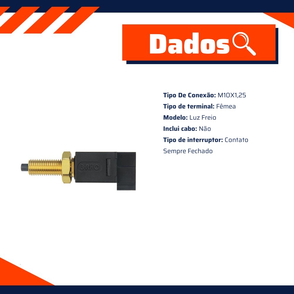 Interruptor de Luz de Freio - M10 x 1.25 - 3-RHO - 438