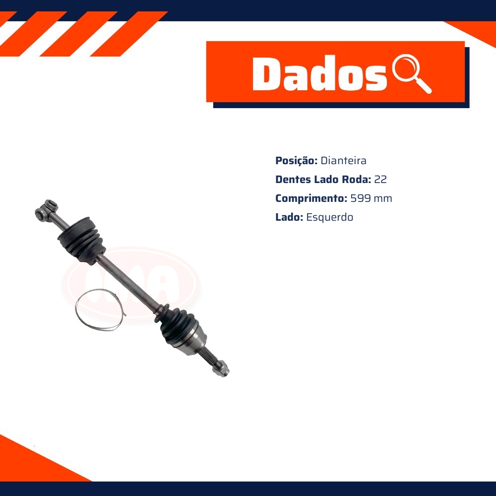 Semi Eixo Completo Esquedo para Fiat Strada - IMA - AL-1800