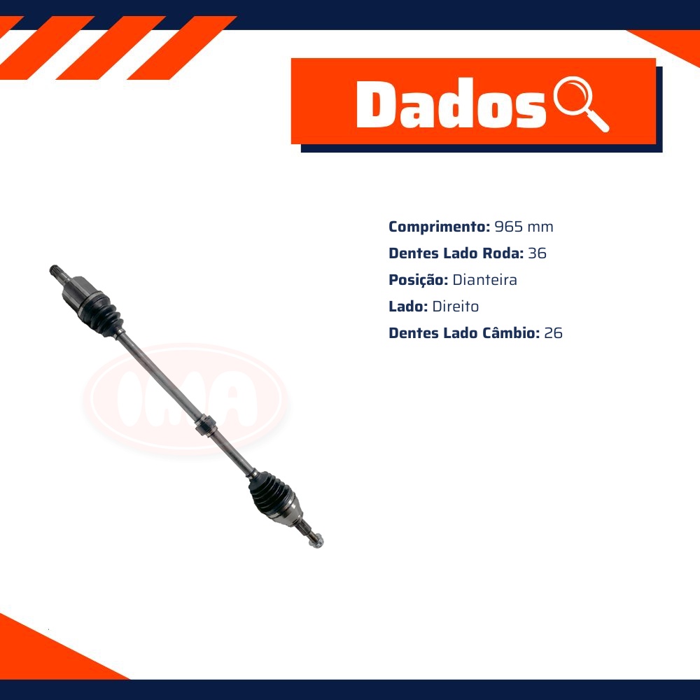 Semi Eixo Completo Direito para Volkswagen Polo e Virtus - IMA - AL-1804