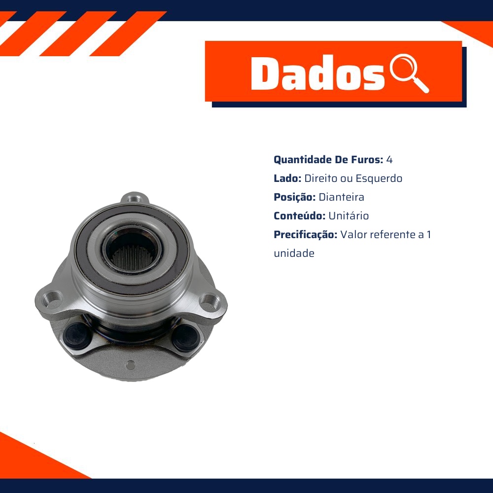 Cubo de Roda Dianteiro 4 Furos para Honda City e City Hatch - IMA - AL-4055