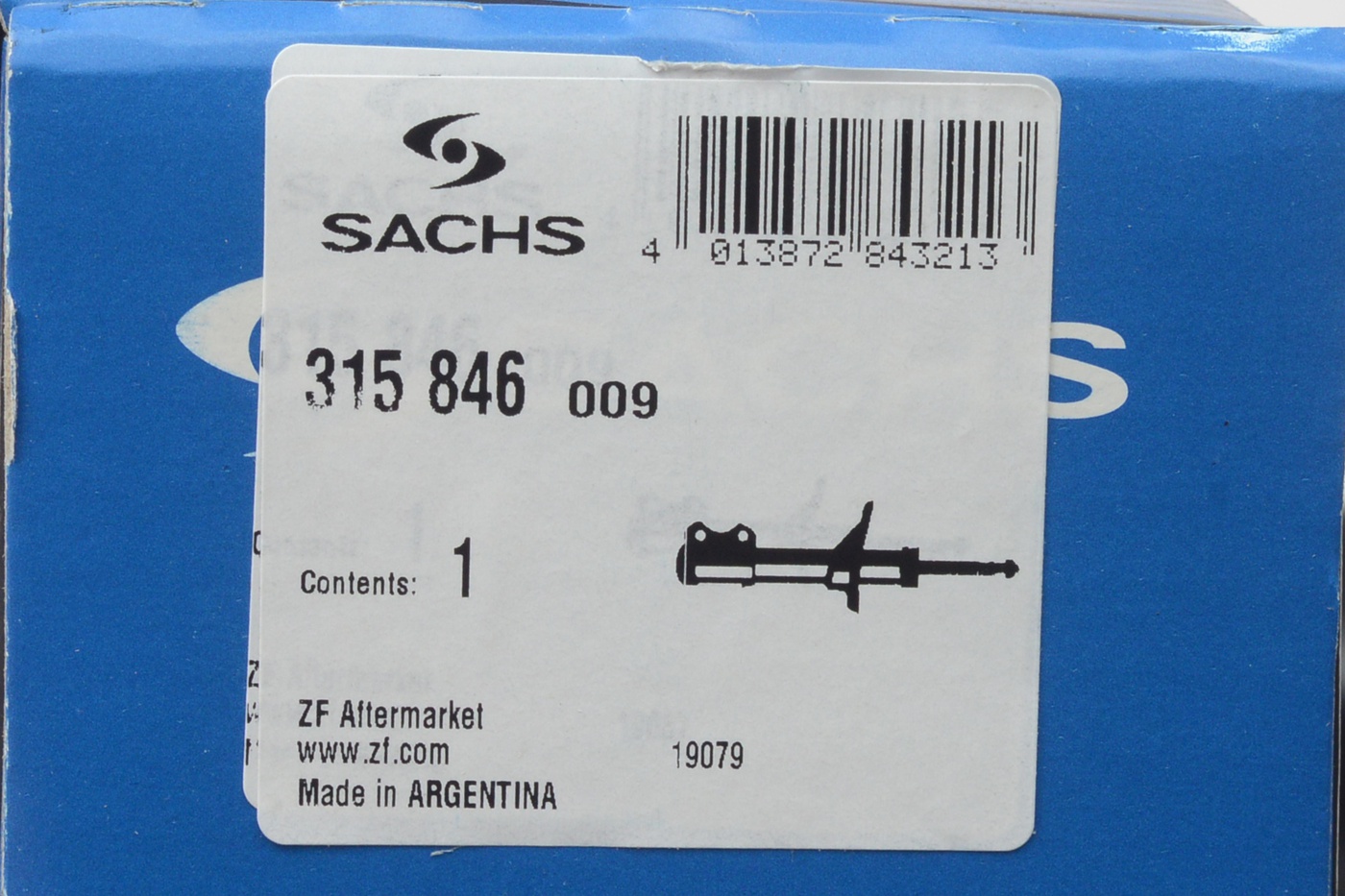 Amortecedor Traseiro Direito ou Esquerdo da Suspensão - Sachs - 315 846