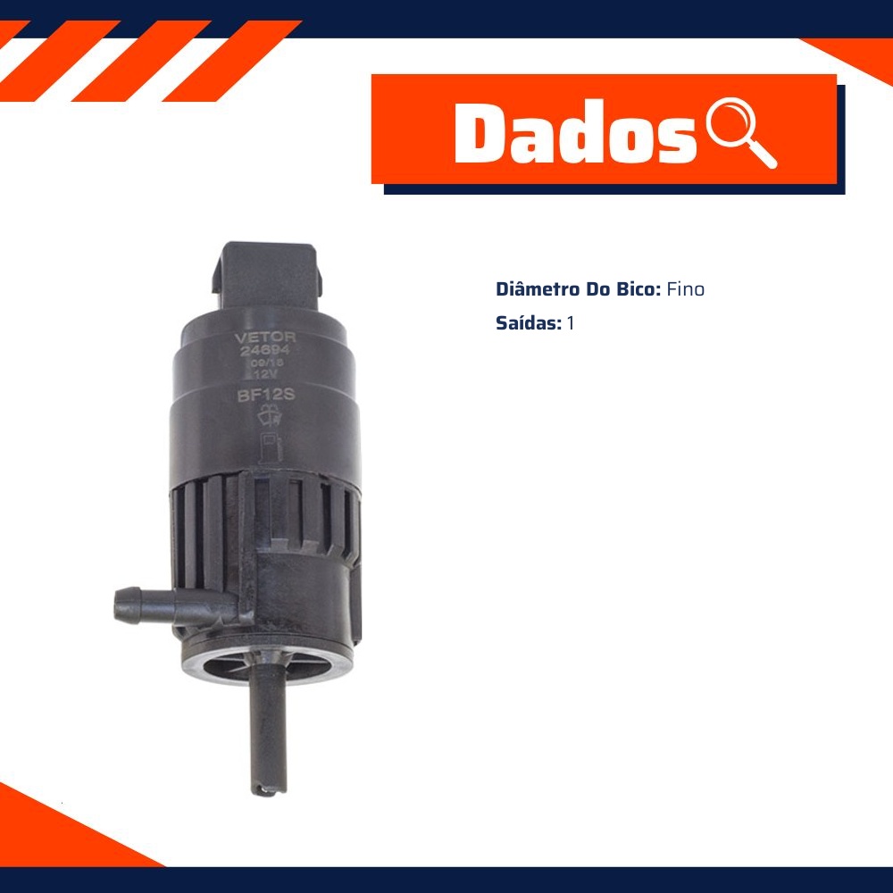 Bombinha Bico Fino Água 1 Saída 12V - Vetor - Bf12S