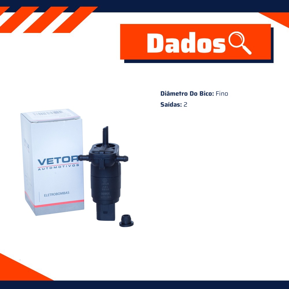 Bombinha Bico Fino Água 2 Saídas 12V - Vetor - Bf2Sv