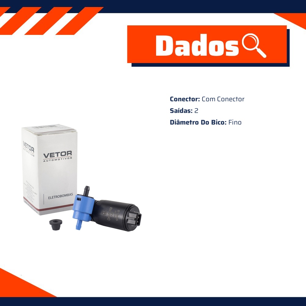 Bombinha Bico Fino Água 2 Saídas com Conector - Vetor - Bf2Sc