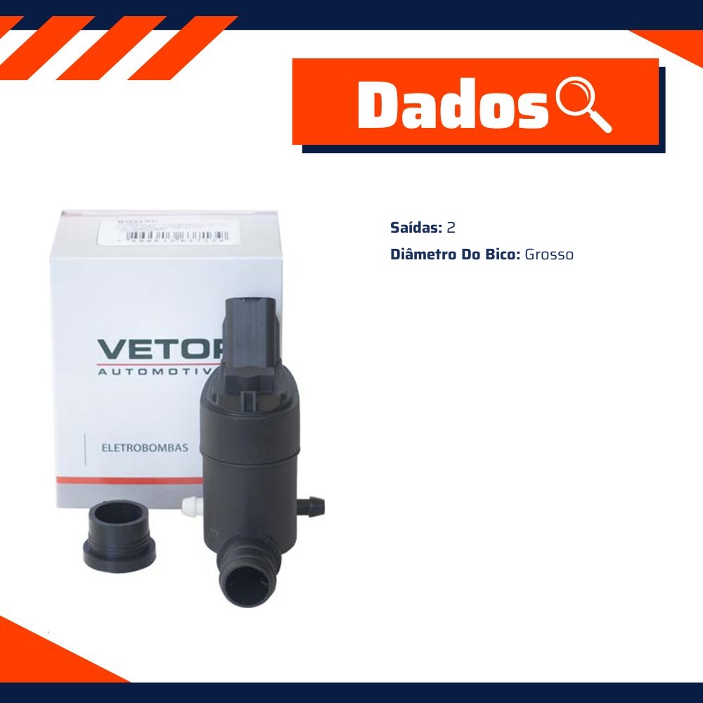 Bombinha Bico Grosso Água 2 Saidas para Hyundai Creta e KIA Sportage - Vetor - Bgh2C