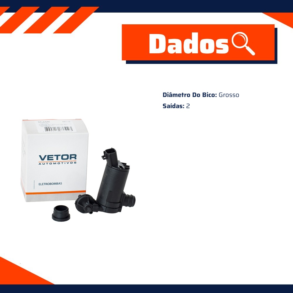 Bombinha Bico Grosso Água 2 Saidas 12V para Honda CR-V - Vetor - Bg2C
