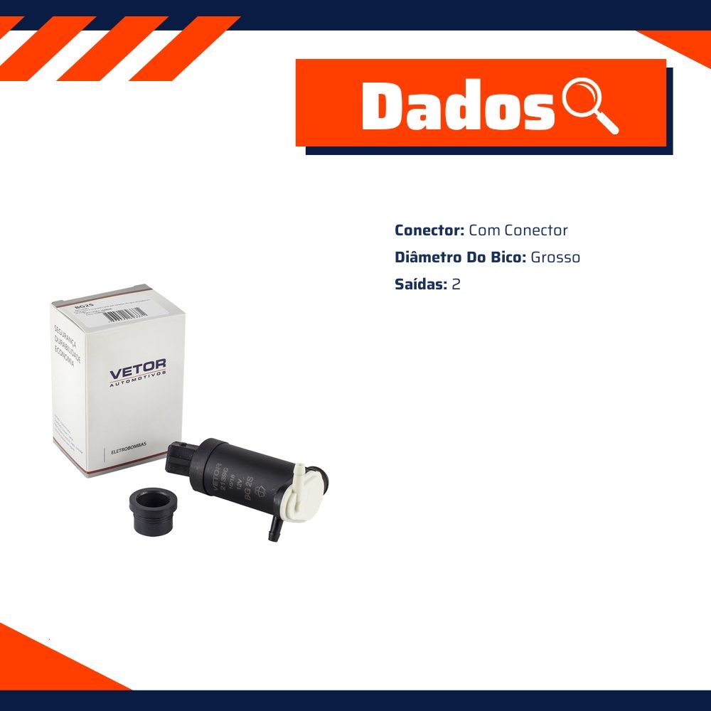 Bombinha Bico Grosso Água 2 Saídas com Conector - Vetor - Bg2S