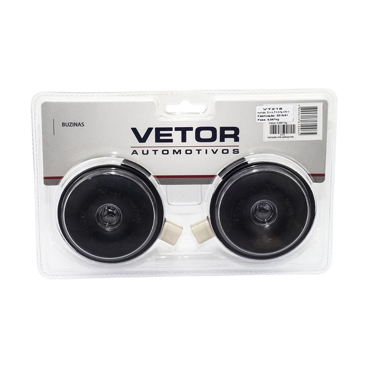 Buzina 12V 75mm com Conector - Vetor - Vt218