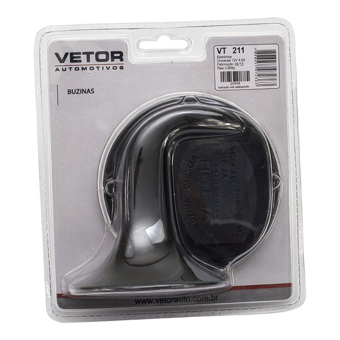 Buzina Caracol 1 Terminal 12V - Vetor - Vt211