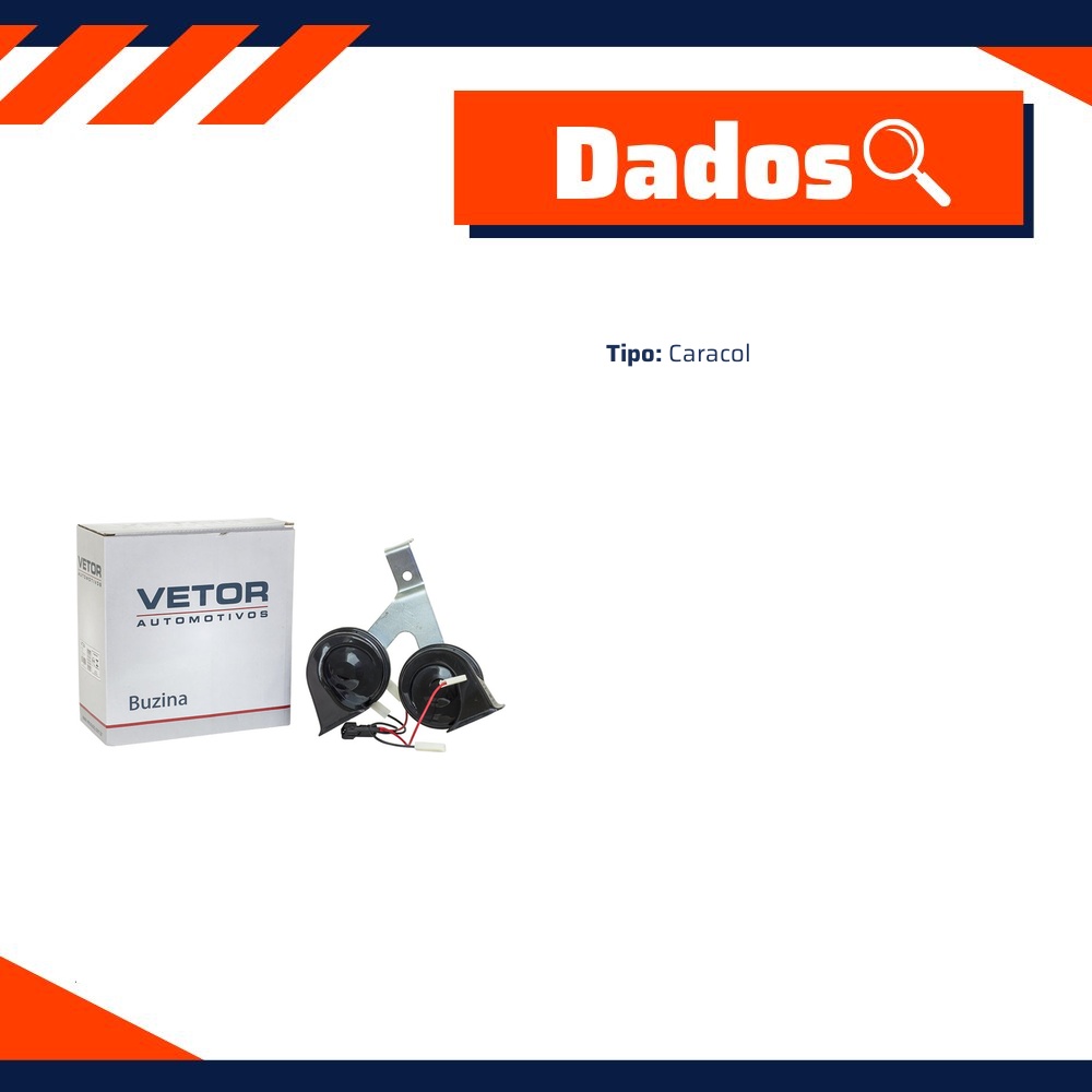 Buzina Caracol 12V - Vetor - Vt204