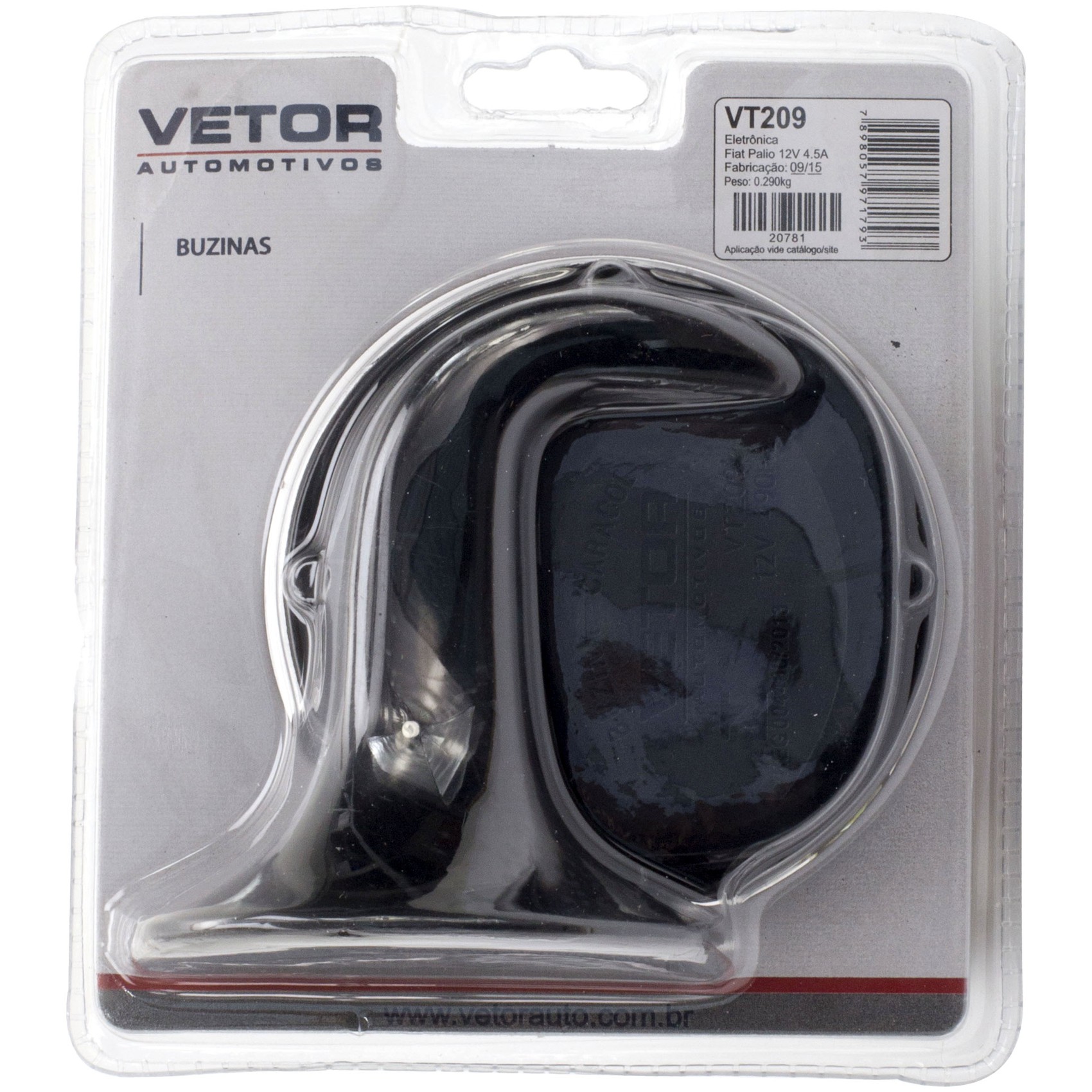 Buzina Caracol 12V para Fiat Palio e Palio Weekend - Vetor - Vt209