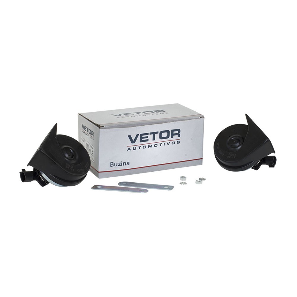 Buzina Caracol 12V para Chevrolet Agile e Captiva - Vetor - Vt201