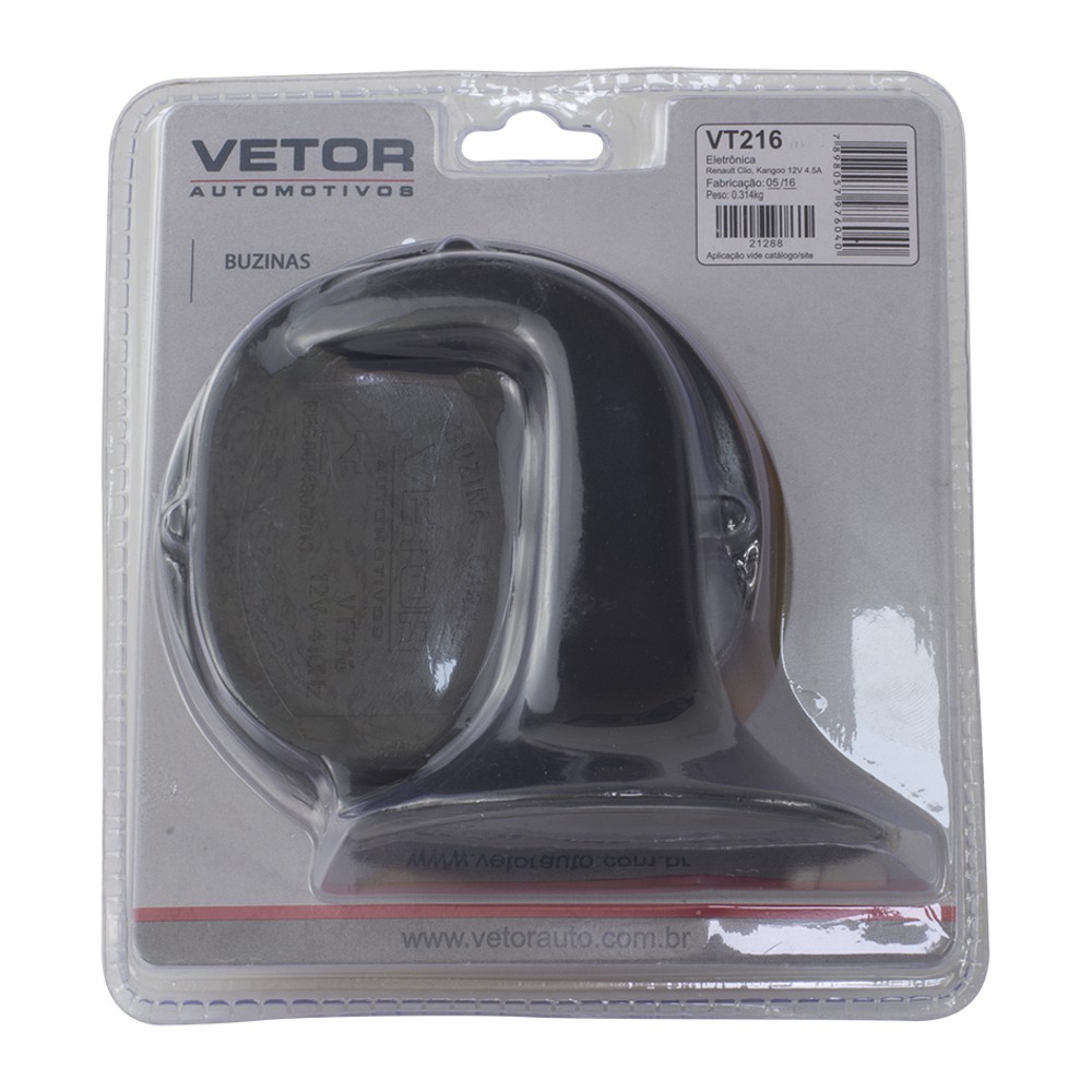 Buzina Caracol 12V para Renault CLIO e Kangoo - Vetor - Vt216
