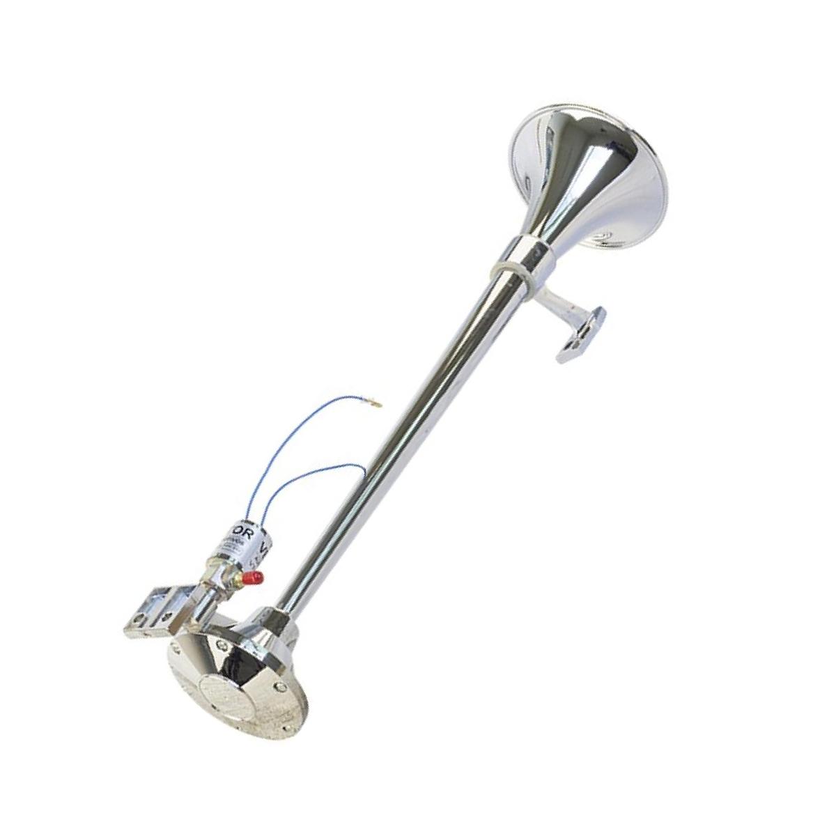 Buzina 1 Corneta Cromada 12V/24V 632mm - Vetor - Vt055