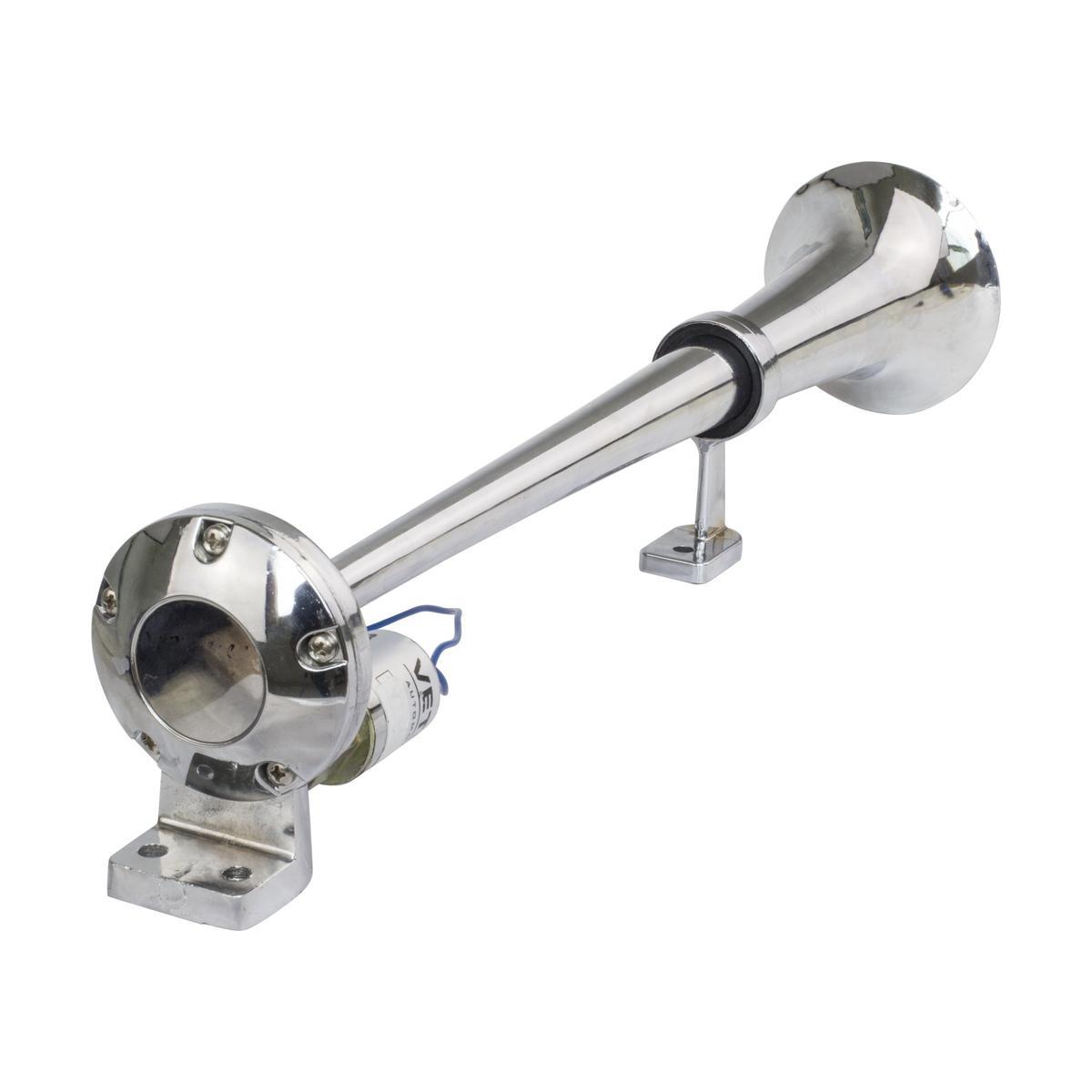 Buzina 1 Corneta Cromada 12V/24V - Vetor - Vt054