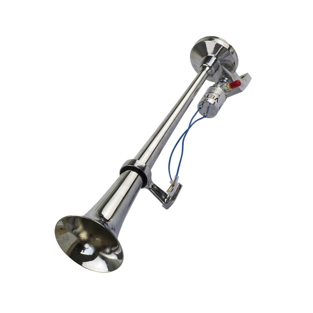 Buzina 1 Corneta Cromada 12V/24V - Vetor - Vt054