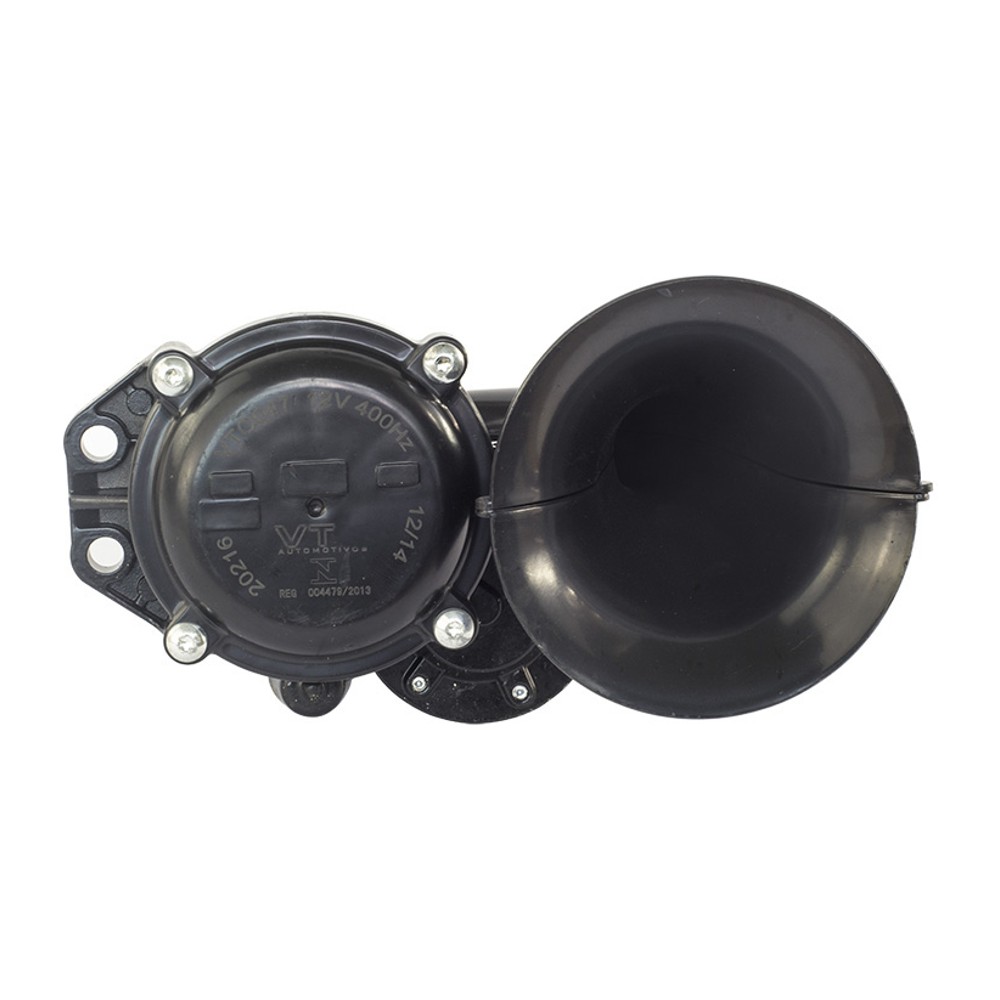 Buzina 1 Corneta Preta 12V - Vetor - Vt047