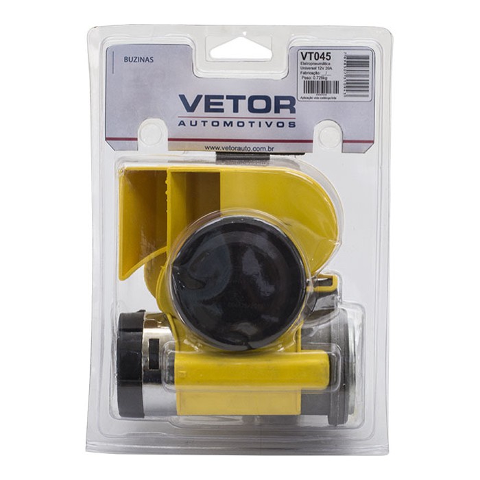 Buzina com 2 Cornetas Compactadas 12V para Volkswagen Gol - Vetor - Vt045