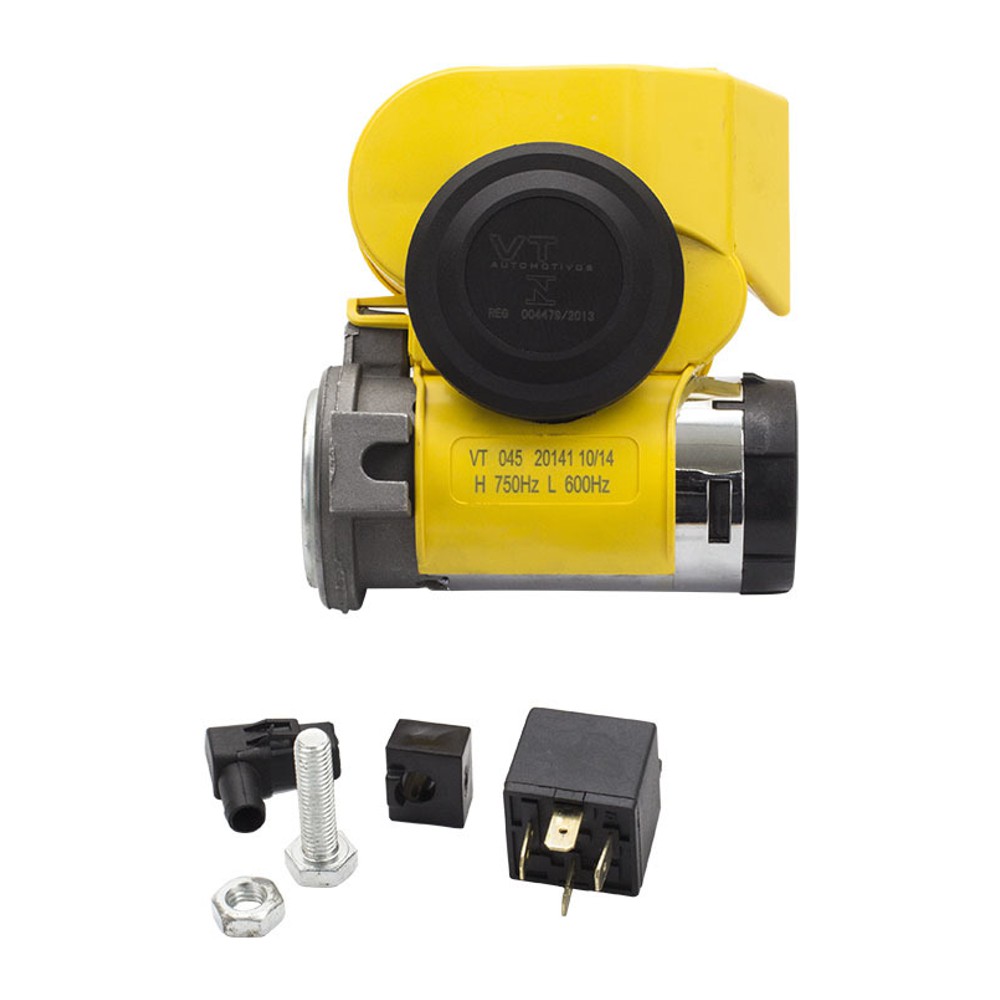 Buzina com 2 Cornetas Compactadas 12V para Volkswagen Gol - Vetor - Vt045