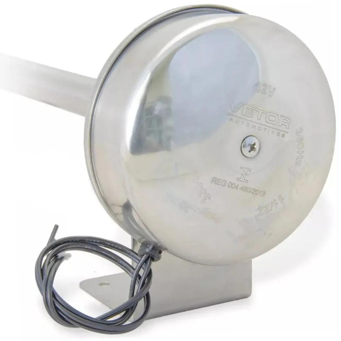Buzina 1 Corneta Inox 12V - Vetor - Vt057
