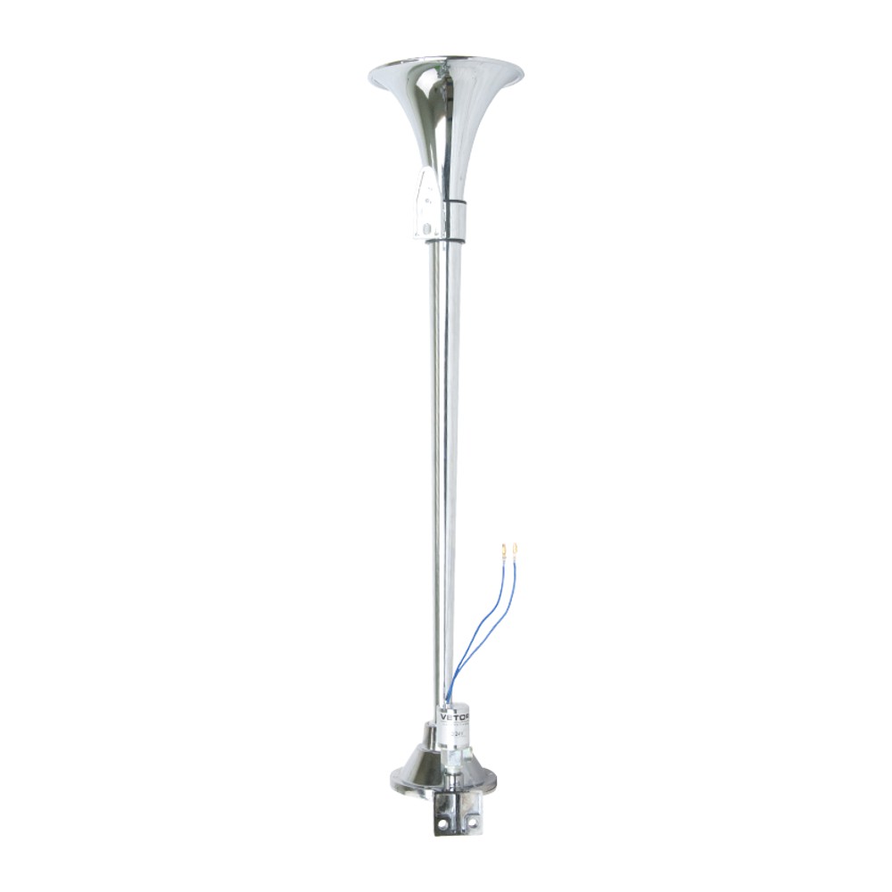 Buzina 1 Corneta Metal Cromada Bivolt 74cm - Vetor - Vt058