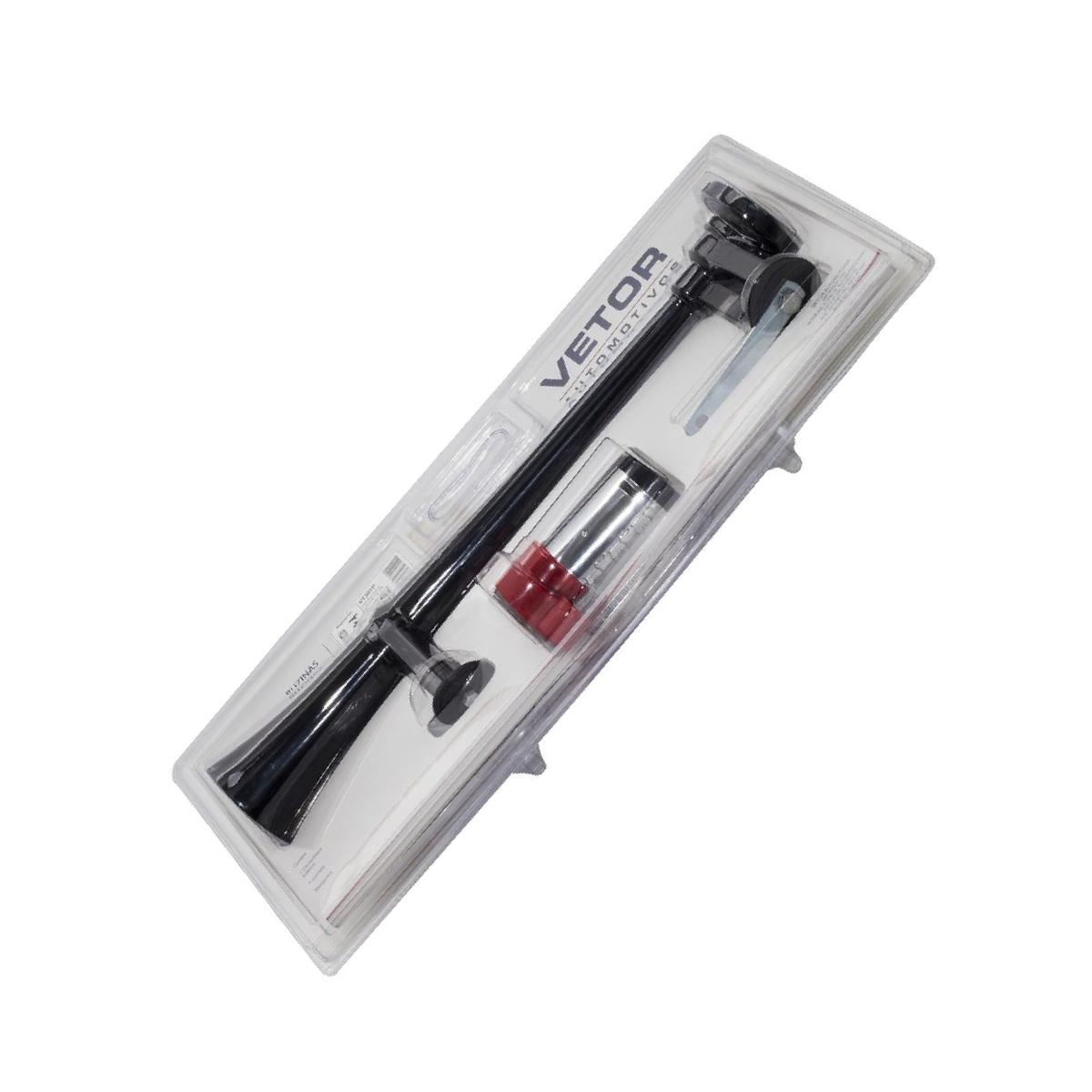 Buzina Grande para Carro Preta 12V - Vetor - Vt301P