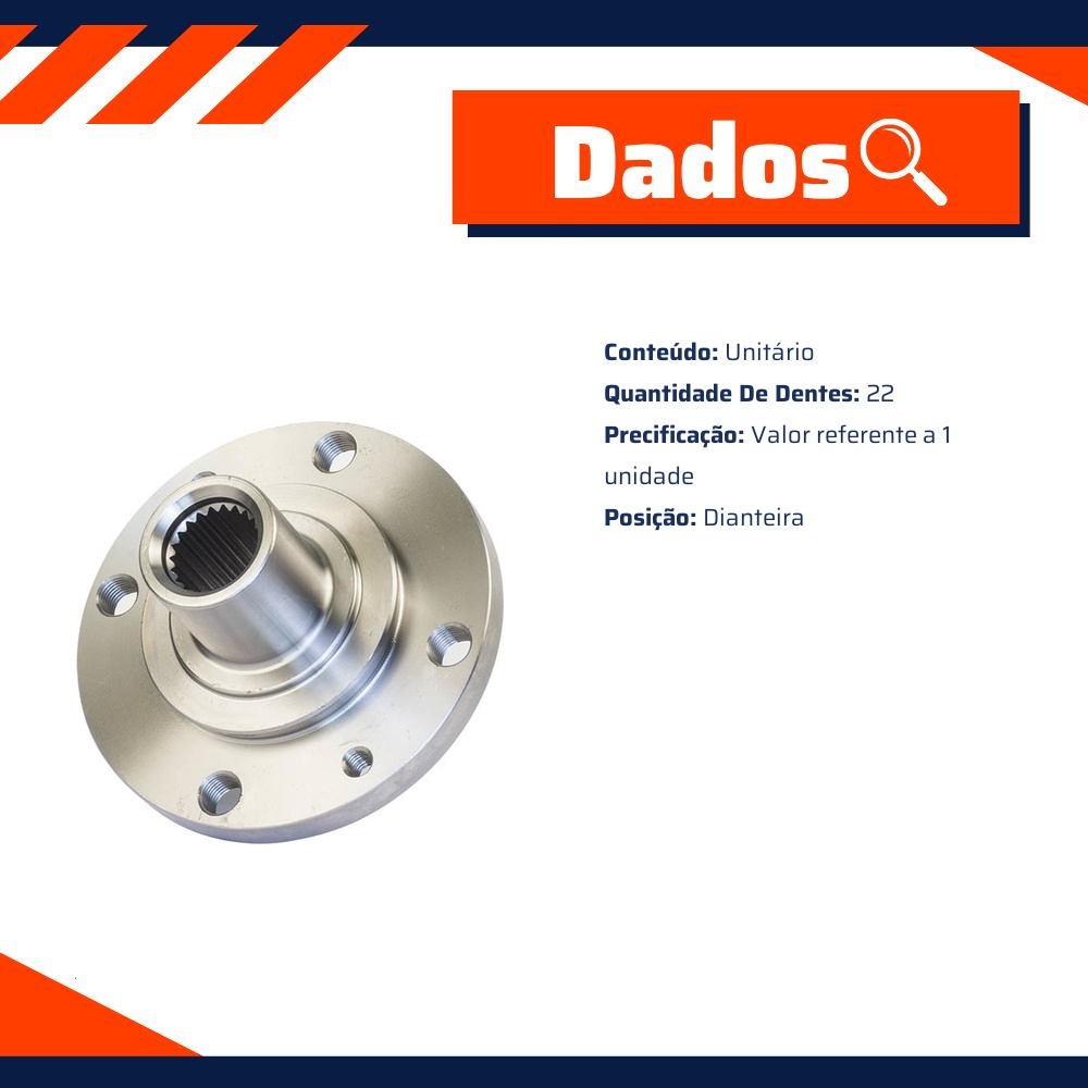 Cubo de Roda Dianteiro 22 Dentes - Vetor - B0052