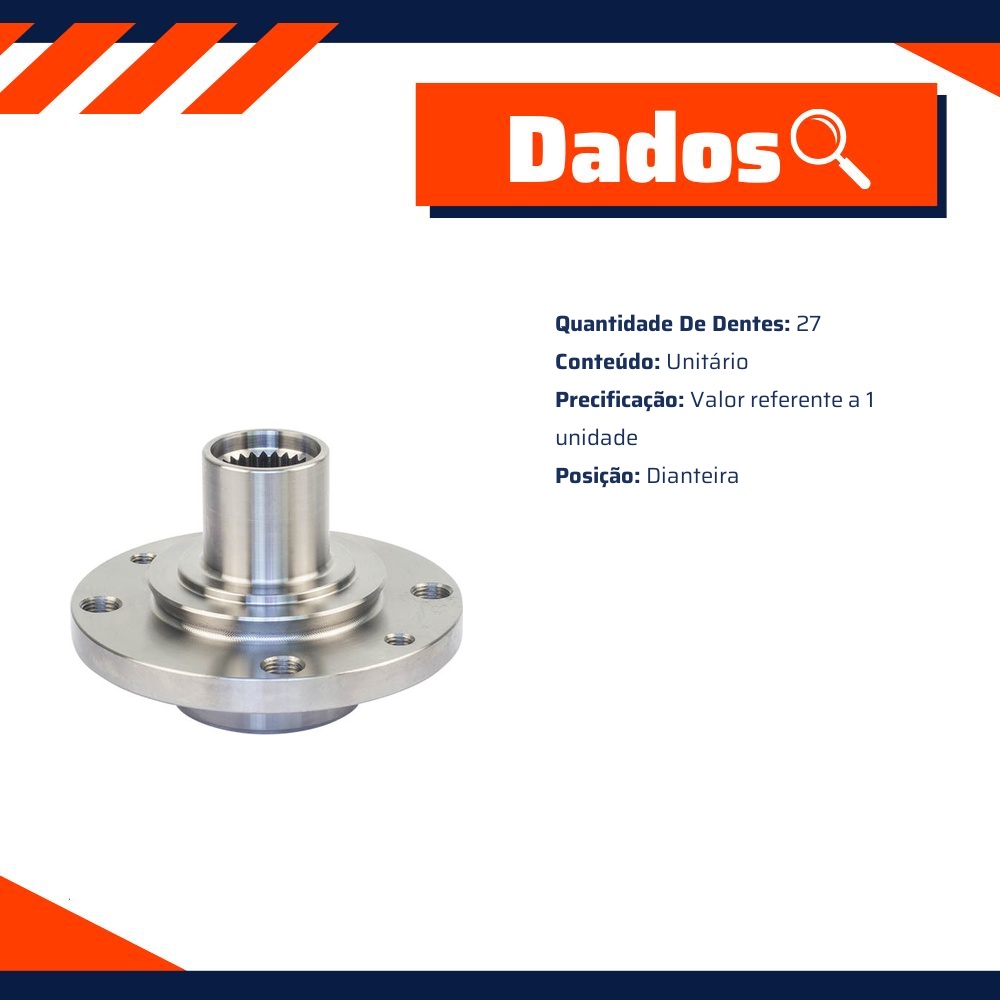 Cubo de Roda Dianteiro 27 Dentes - Vetor - B0046