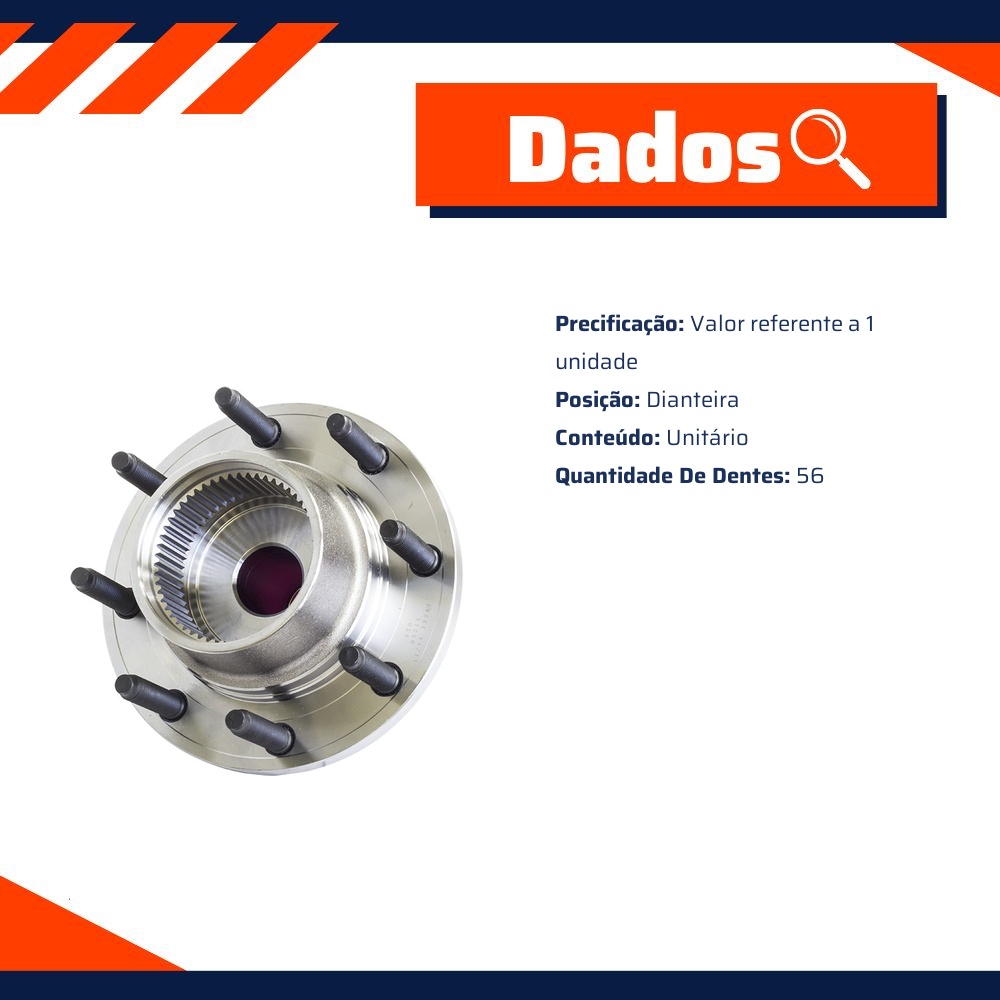 Cubo de Roda Dianteiro 56 Dentes para Ford F-4000 - Vetor - B3211