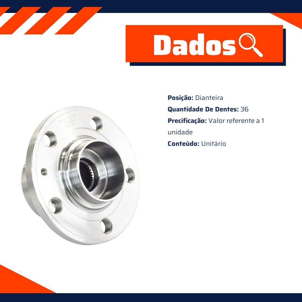 Cubo de Roda Dianteiro 36 Dentes - Vetor - B3640