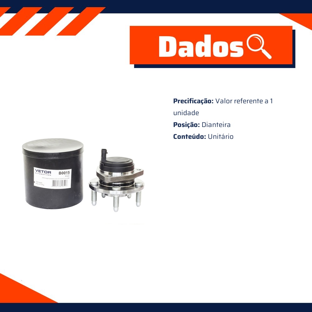 Cubo de Roda Dianteiro para Chevrolet Omega - Vetor - B0015