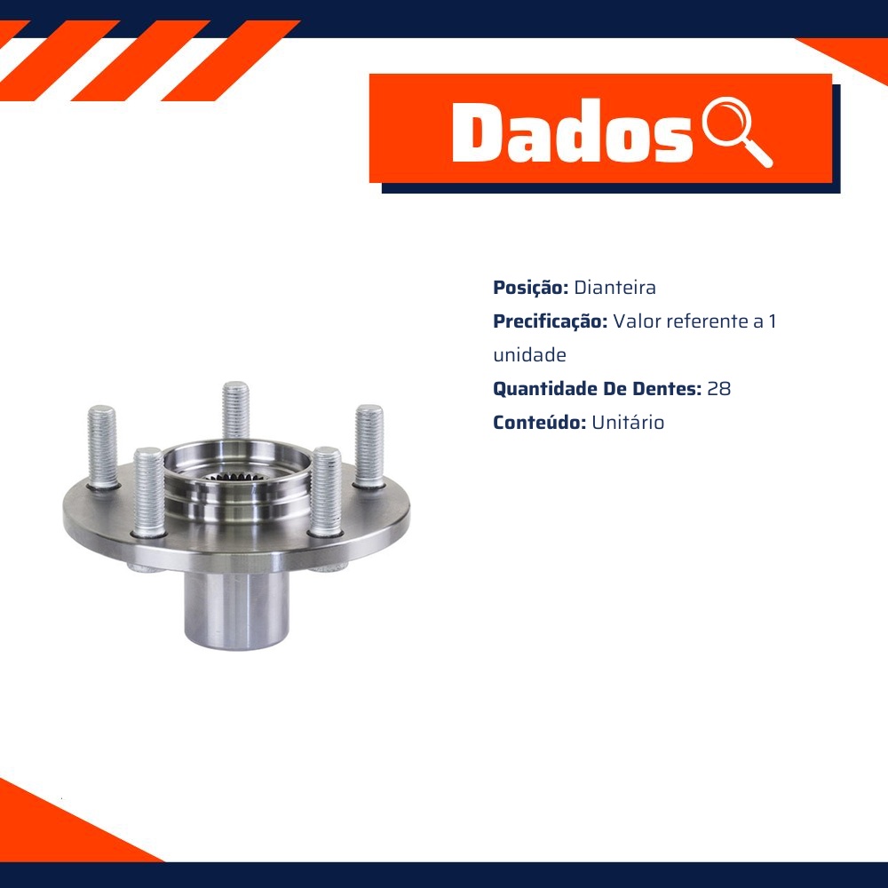 Cubo de Roda Dianteiro 28 Dentes - Vetor - B0098