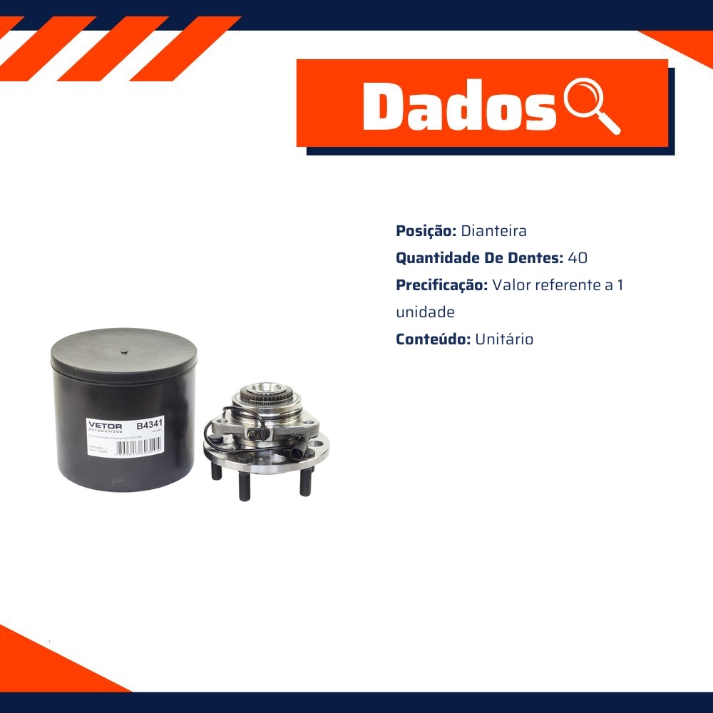 Cubo de Roda Dianteiro 40 Dentes - Vetor - B4341