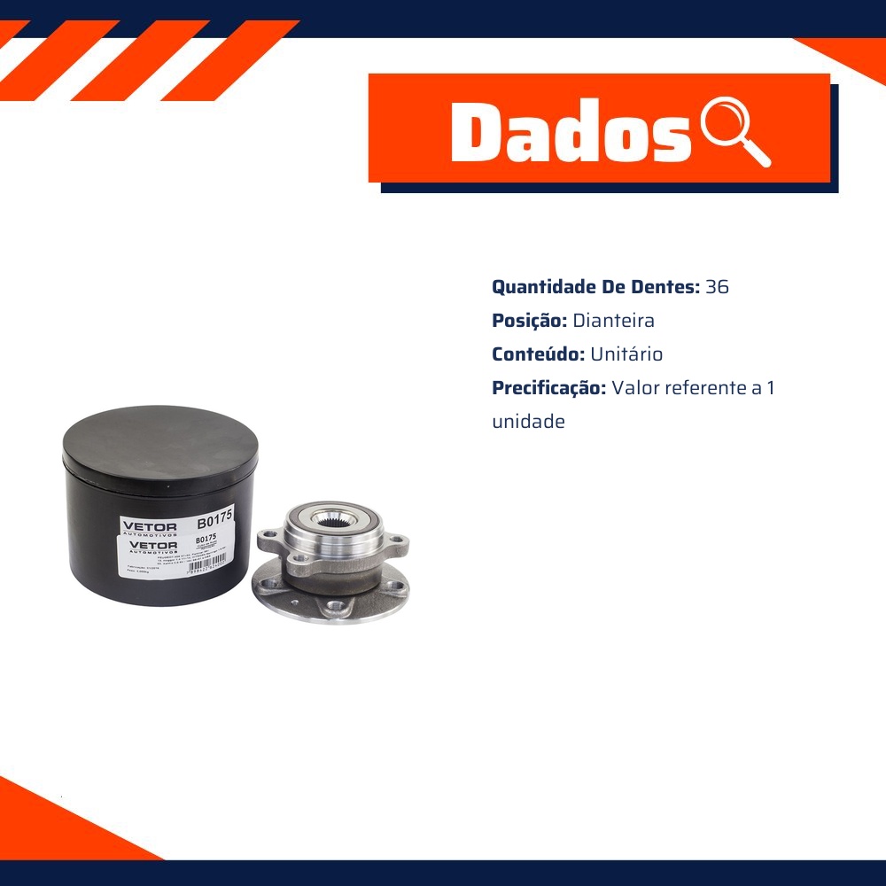 Cubo de Roda Dianteiro 36 Dentes - Vetor - B0088