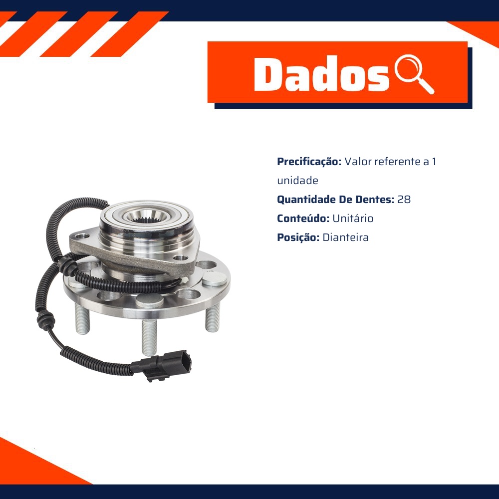 Cubo de Roda Dianteiro 28 Dentes - Vetor - B0059