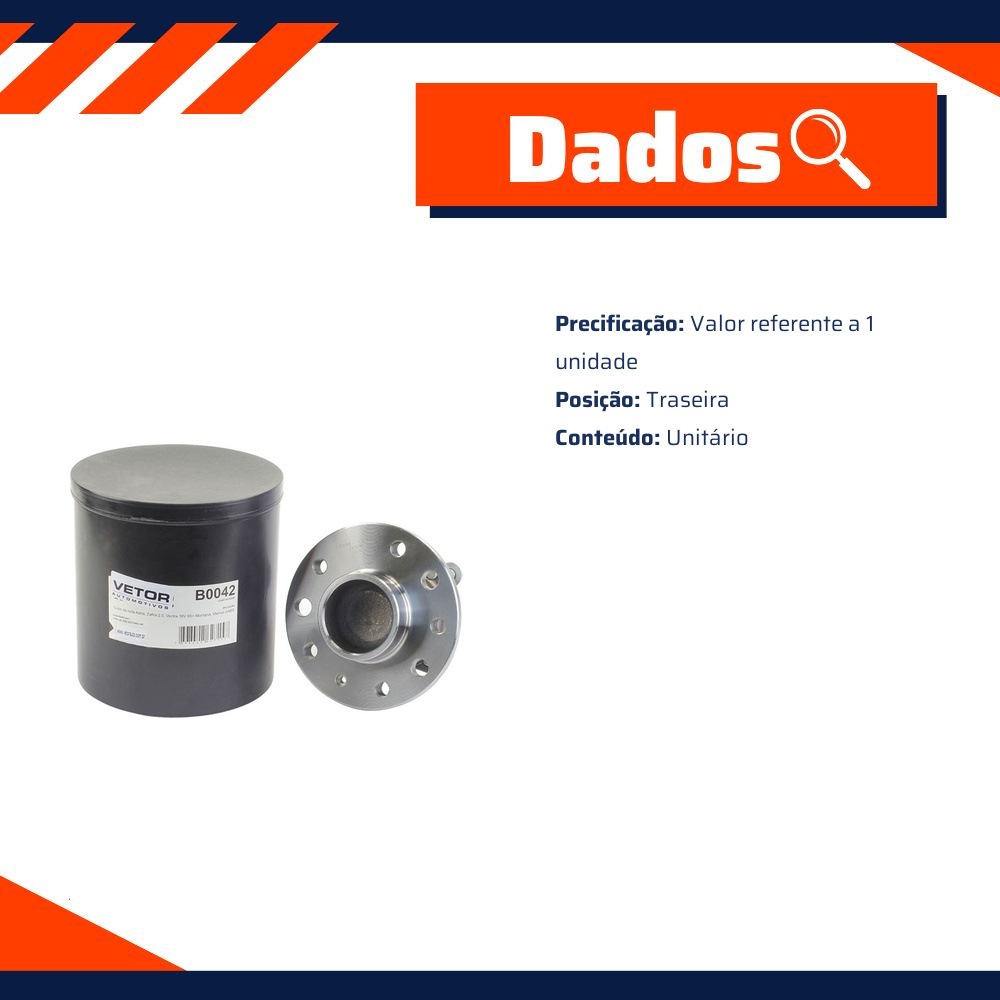Cubo de Roda Traseiro - Vetor - B0042