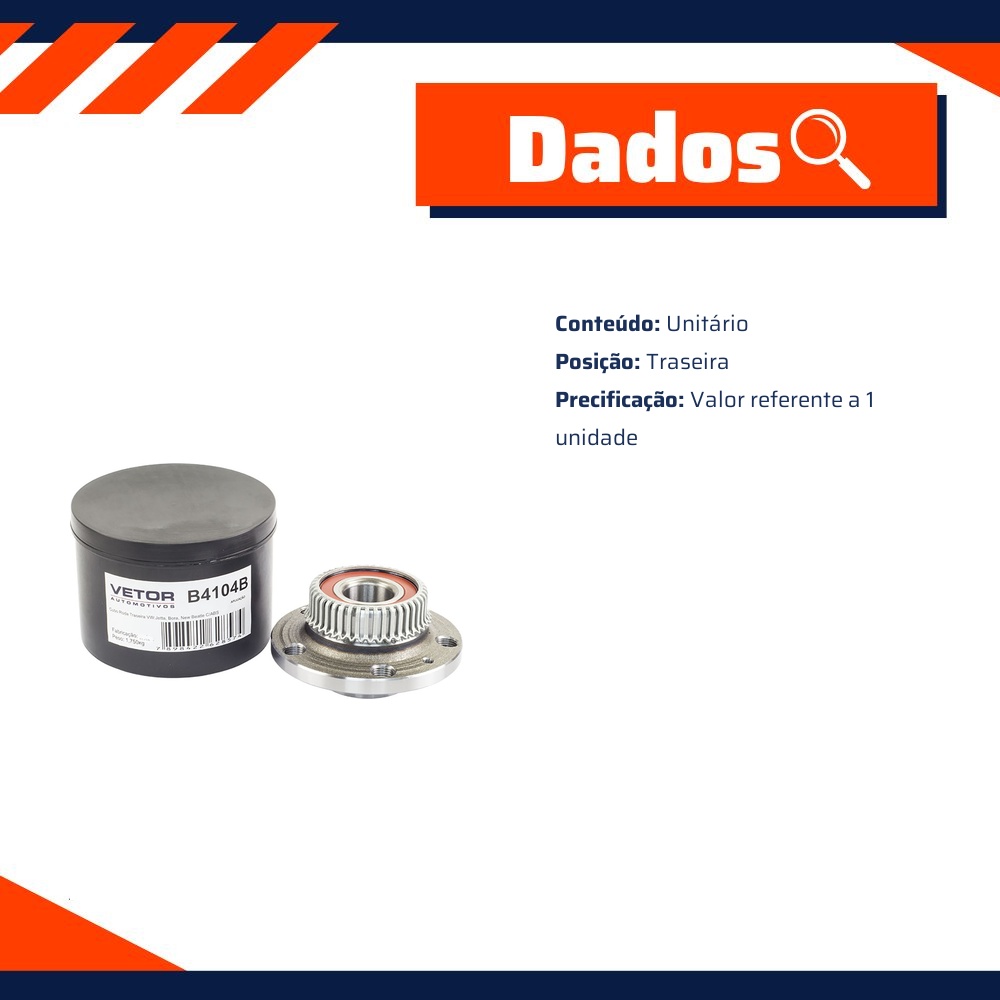 Cubo de Roda Traseiro - Vetor - B4104B