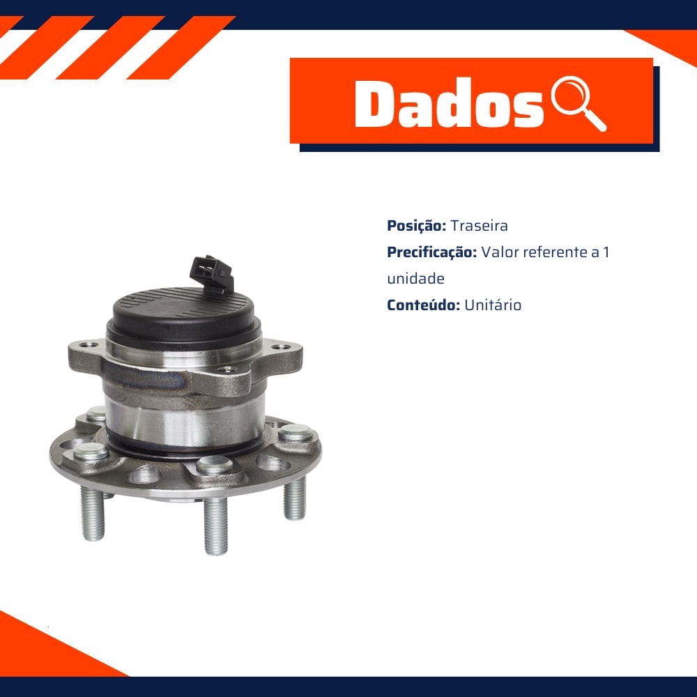 Cubo de Roda Traseiro Hyundai Tucson e Kia Sportage - Vetor - B0144