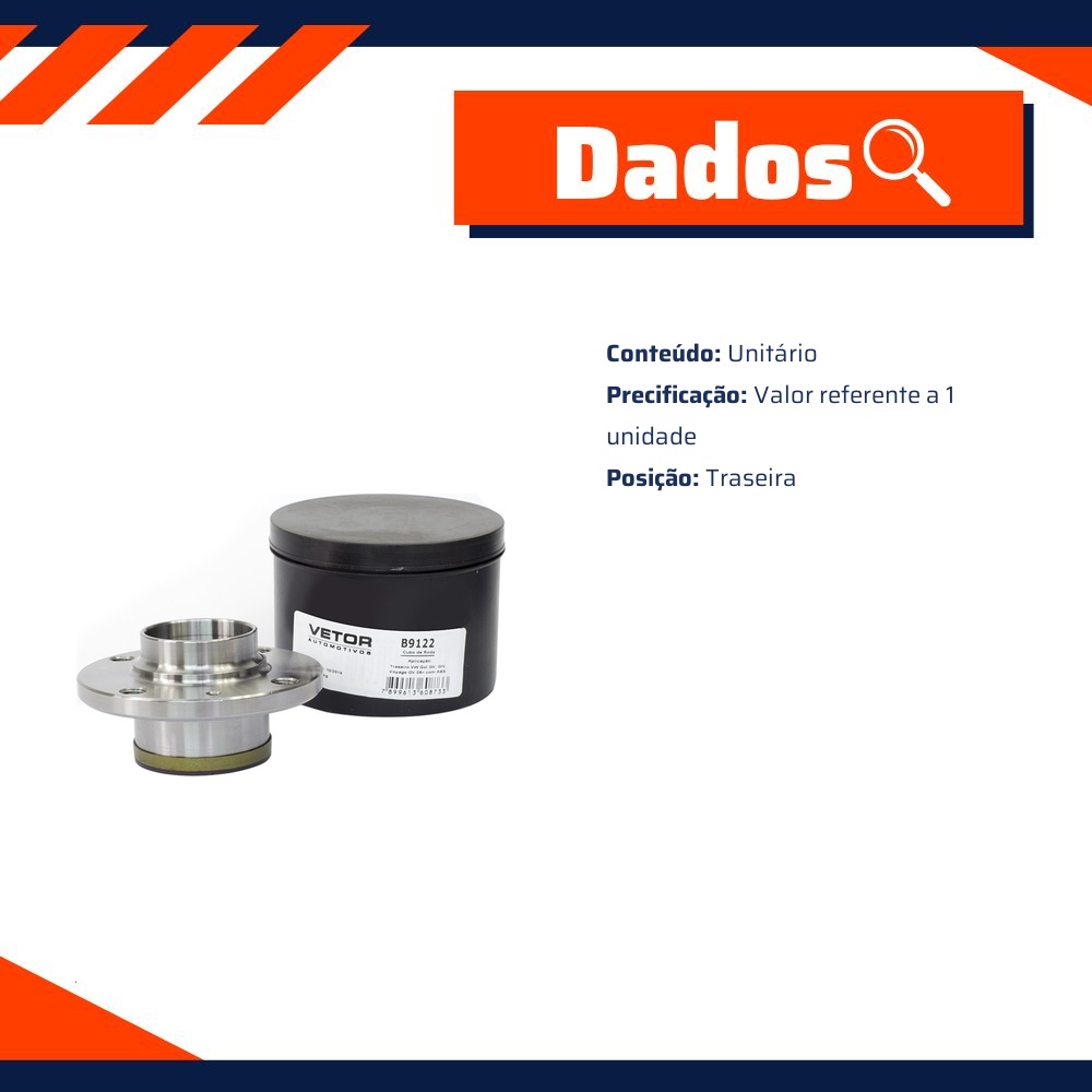 Cubo de Roda Traseiro - Vetor - B9122