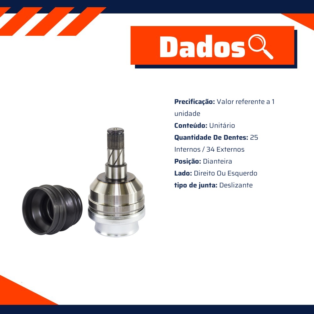 Junta Deslizante para Chevrolet Ipanema e Kadett - Vetor - Vt5089