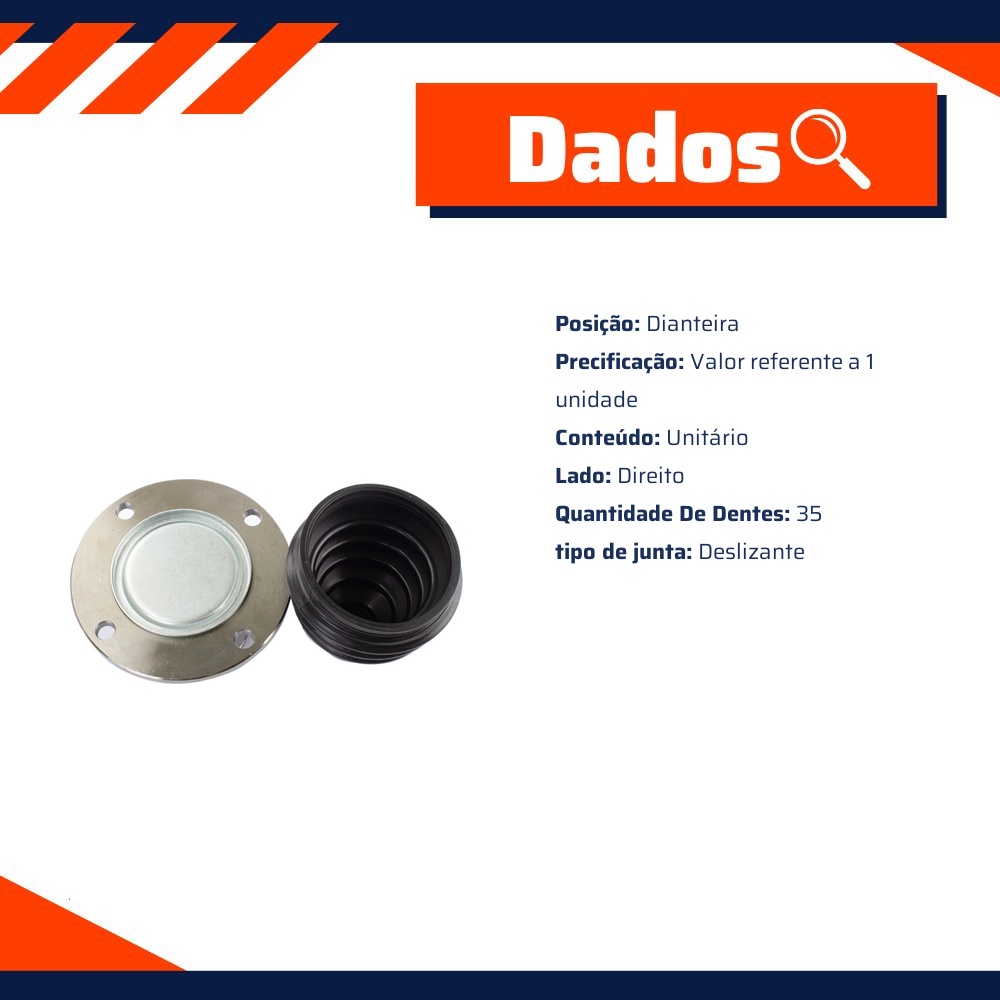 Junta Deslizante Dianteira Direita para Mitsubishi Pajero - Vetor - Vt5679