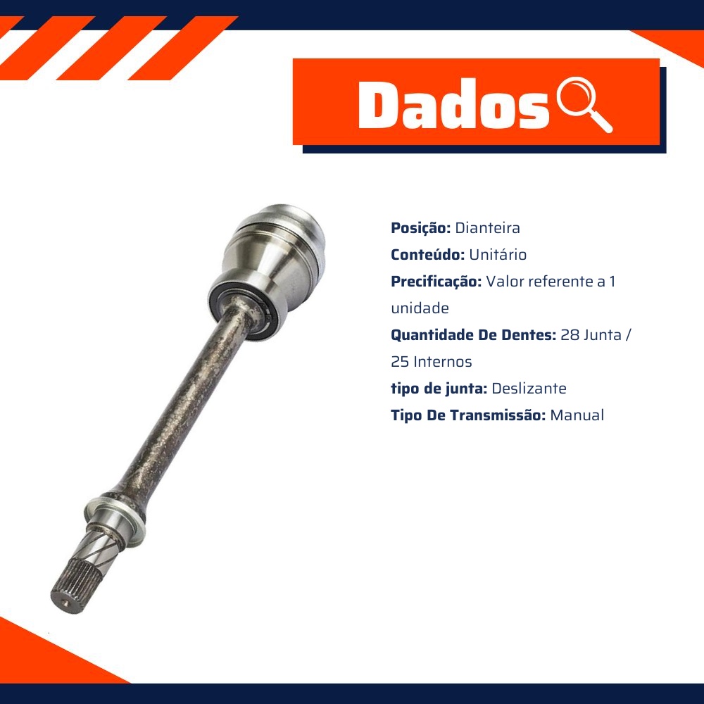 Junta Deslizante Dianteira para Câmbio Manual para Ford Ecosport - Vetor - Vt5510