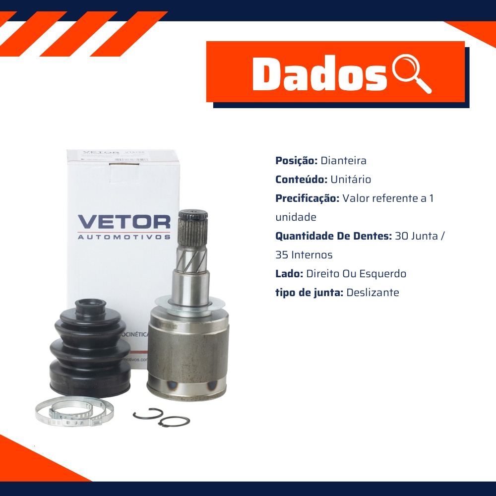 Junta Deslizante Direita ou Esquerda para Nissan Frontier - Vetor - Vt5765