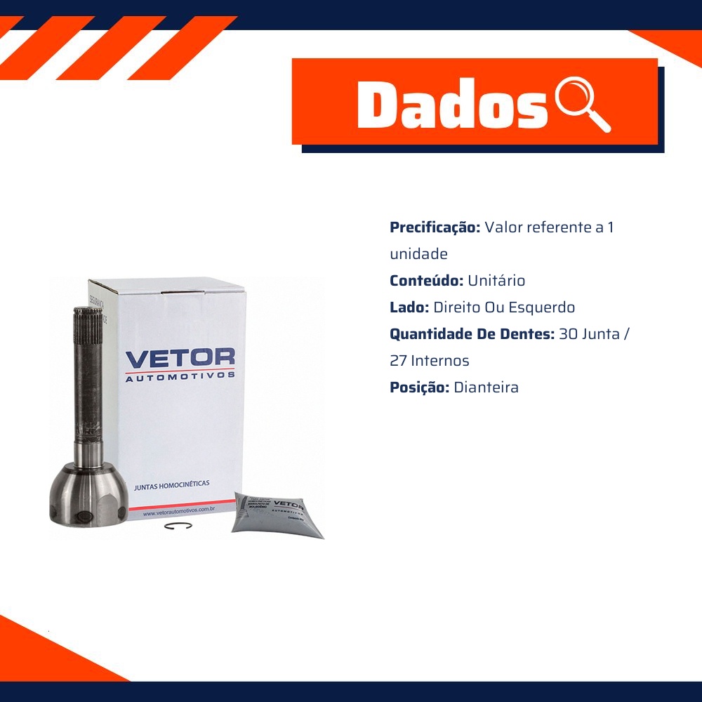 Junta Homocinética para Troller T4 - Vetor - Vt5157