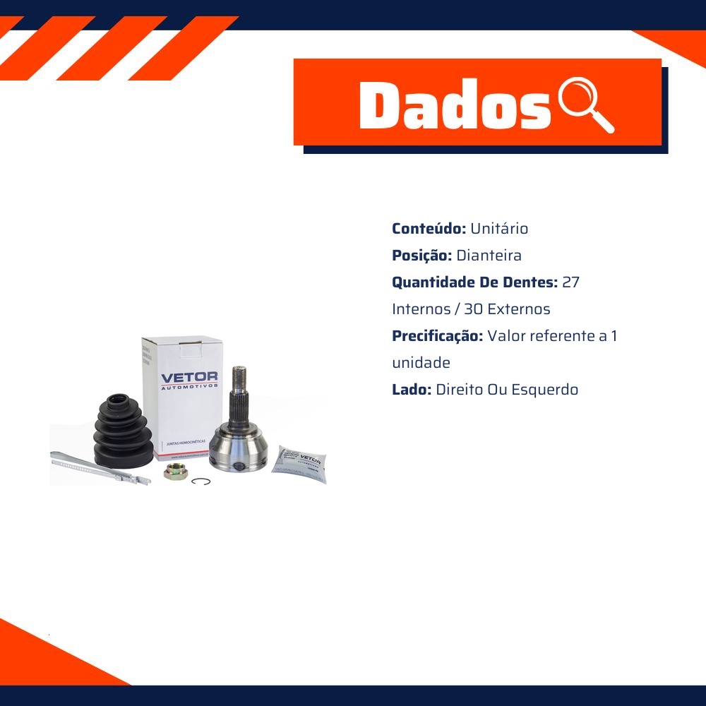 Junta Homocinética para AUDI Q7 e Volkswagen Touareg - Vetor - Vt5174