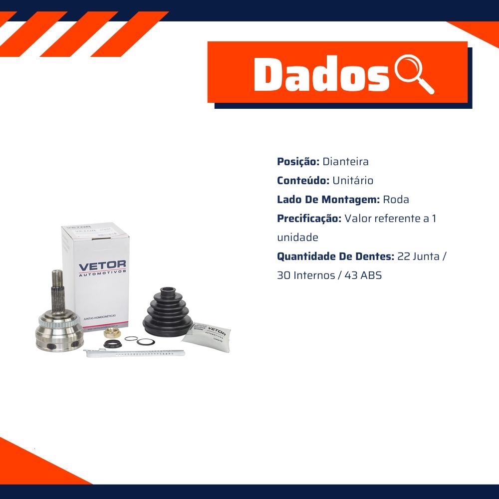 Junta Homocinética Lado Roda - Vetor - Vt5050