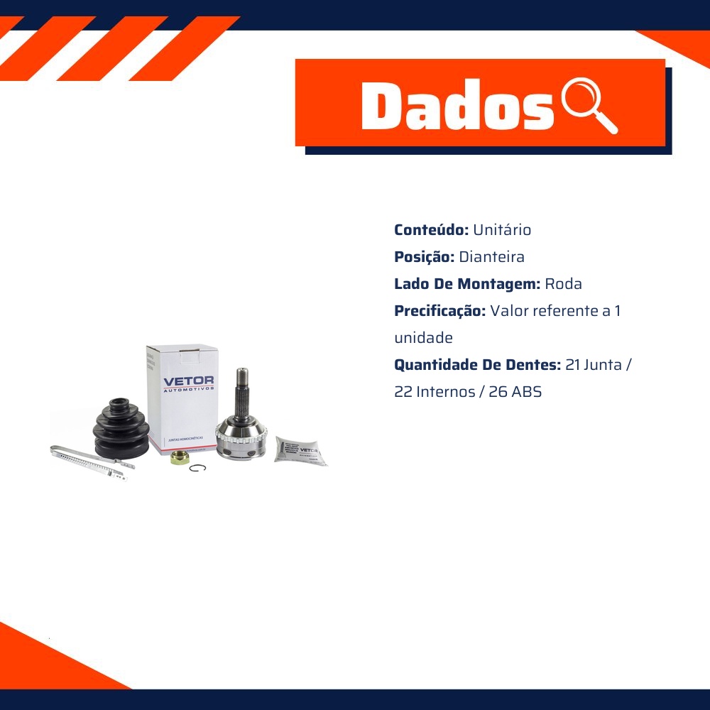Junta Homocinética Lado Roda - Vetor - Vt5120